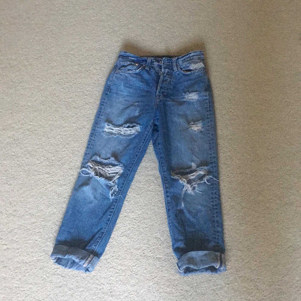 Gap Vintage Fit High Waisted Ripped Jeans
